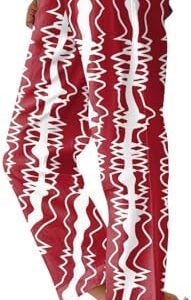 Womens Cotton Linen Palazzo Pants Casual Summer Elastic High Waist Loose Fit Straight Leg Trousers