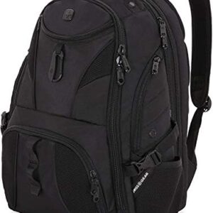 SwissGear 1900 Scansmart TSA 17 Laptop Backpack, Black/Black, 19-Inch