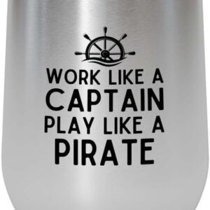 Sailor Red Edition Wine Tumbler 12oz - Play Like A Pirate - Sailor Boating Gift Captain Navigation Marine Shipmate Deckhand Nautikal Oceanic Seafarer Naval