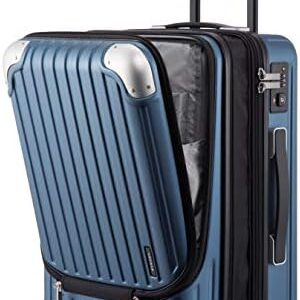 LEVEL8 Grace Carry On Luggage Airline Approved, 20 Inch Expandable Hardside Carry On Suitcase With Wheels, Abs+Pc Harshell Spinner Small Luggage with Tsa Lock, Blue, 20-Inch Carry-On