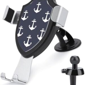 Nautical Anchors Navy Blue Car Phone Holder Universal Car Mount Windshield Dashboard Air Vent Cell Phone Holder