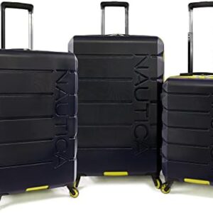 NAUTICA Lightview 3pc Hardside Luggage Set, Navy/Yellow