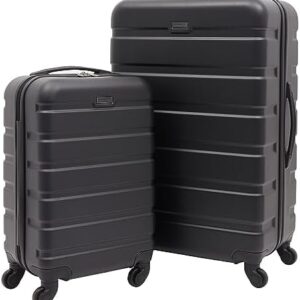 Travelers Club Harper Luggage, Black, 2 Piece Set