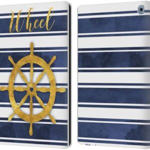 Head Case Designs Officially Licensed Paul Brent Wheel Nautical Leather Book Wallet Case Cover Compatible with Amazon Fire HD 10 / Plus 2021