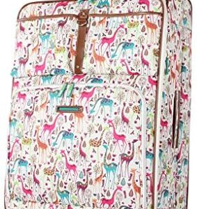 Lily Bloom Design Pattern 28" Luggage Softside Expandable With Double Spinner Wheels, Large Lightweight Suitcase Checked Bag For Women