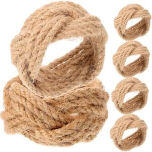 6pcs Twine Napkin Rings Table Napkin Rings Napkin Holders Ring Nautical Napkin Holder Serviette Buckles Burlap Napkin Holder Beach Napkin Rings Farmhouse Napkin Rings Rope
