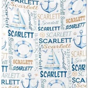 Personalized Baby Blanket- Custom Baby Blanket with Name for Girls and Boys, Super Soft Plush Fleece, Personalized Baby Gifts, Customized Name Blanket for Newborn, Nautical Blanket