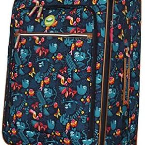 Lily Bloom Luggage 24" Expandable Design Pattern Suitcase With Spinner Wheels For Woman (24in, Sloth To Me Navy)