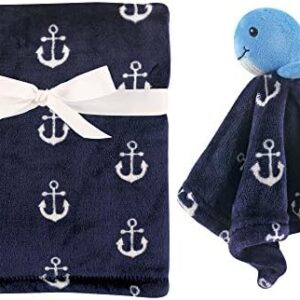 Hudson Baby Unisex Baby Plush Blanket with Security Blanket, Whale, One Size