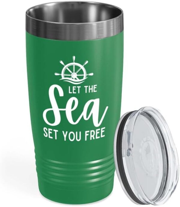 Sailor Green Edition Ringneck Tumbler 20oz - Let The Sea - Sailor Boating Gift Captain Navigation Marine Shipmate Deckhand Nautikal Oceanic Seafarer Naval