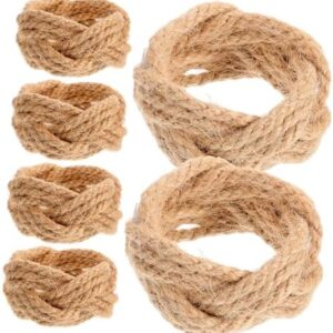 6pcs Twine Napkin Rings Beach Napkin Rings Fall Napkin Rings Table Napkin Rings Serviette Rings Serviette Buckles Nautical Napkin Holder Jute Rope Napkin Ring Decor Rope