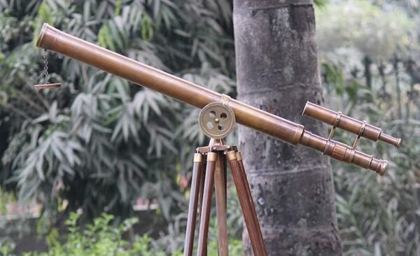 Nautical Hand-Made 39" Brass Double Brrel Telescope with Tripod | Marine U.S Navy Griffith Antique Double Barrel Tripod Telescope - Image 4