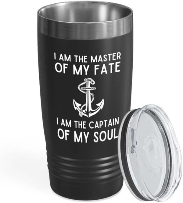 Sailor Black Edition Ringneck Tumbler 20oz - The Captain of My Soul - Sailor Boating Gift Captain Navigation Marine Shipmate Deckhand Nautikal Oceanic Seafarer Naval