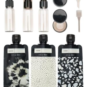 Kitsch Travel Bottles for Toiletries - TSA Approved, Refillable, Leak-Proof Travel Size Containers, Essentials Kit for Shampoo, Conditioner, Lotion & More - 11 Pack