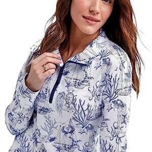 Vera Bradley Women's French Terry Quarter-Zip Sweatshirt with Pockets (Extended Size Range)