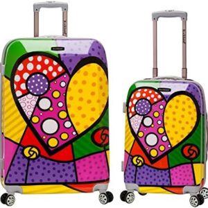 Rockland Departure Hardside Spinner Wheel Luggage, Heart, 2-Piece Set (20/28)