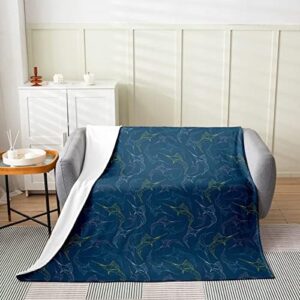 Marlin Swordfish Flannel Fleece Throw Blanket Ocean Fish Fuzzy Blanket Nautical Fishing and Hunting All Season Bed Blanket Nature Marine Animal Navy Blue Plush Blanket Throw 50"x60"