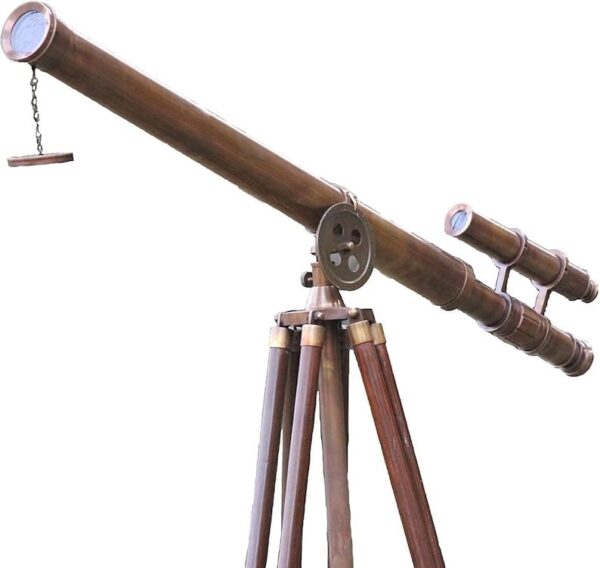Nautical Hand-Made 39" Brass Double Brrel Telescope with Tripod | Marine U.S Navy Griffith Antique Double Barrel Tripod Telescope