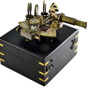 Brass Nautical Antique Sextant Replica Celestial Navigation Marine Navigation for Sale Navigation Brass Sextant - with Leather Case