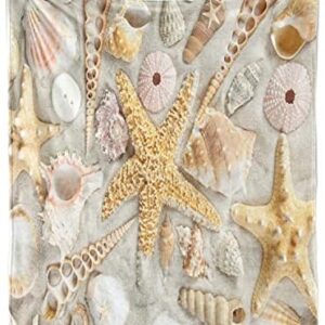 Ambesonne Shell Throw Blanket, Assorted Seashells in Sandy Beach Summer Vacation Nautical Theme Coastal Photograph, Flannel Fleece Accent Piece Soft Couch Cover for Adults, 50" x 60", Cream Beige