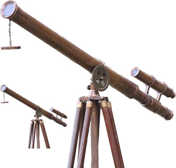 Nautical Hand-Made 39" Brass Double Brrel Telescope with Tripod | Marine U.S Navy Griffith Antique Double Barrel Tripod Telescope - Image 6