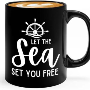 Sailor Coffee Mug 11oz Black - Let The Sea - Sailor Boating Gift Captain Navigation Marine Shipmate Deckhand Nautikal Oceanic Seafarer Naval