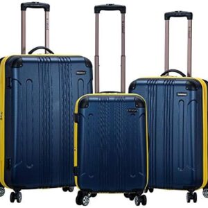 Rockland London Hardside Spinner Wheel Luggage, Blue, 28-24-20-Inch