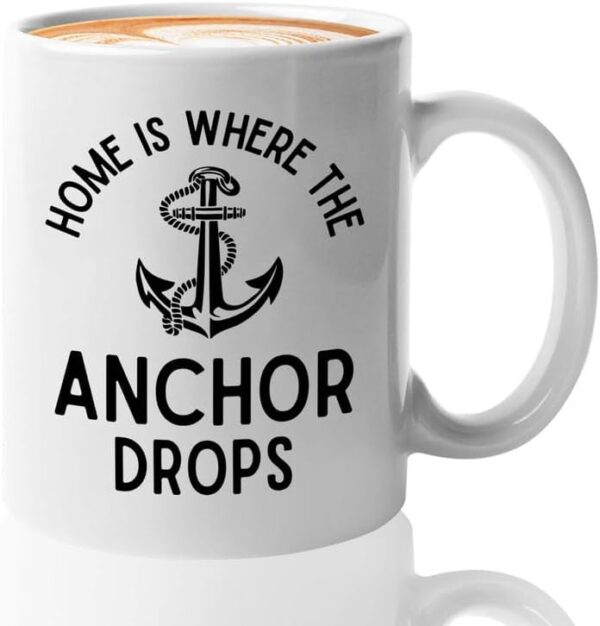 Sailor Coffee Mug 11oz White - The Anchor Drop - Sailor Boating Gift Captain Navigation Marine Shipmate Deckhand Nautikal Oceanic Seafarer Naval