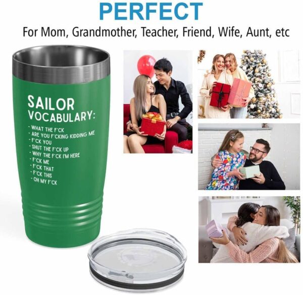 Sailor Green Edition Ringneck Tumbler 20oz - Sailor Vocabulary - Sailor Boating Gift Captain Navigation Marine Shipmate Deckhand Nautikal Oceanic Seafarer Naval - Image 5