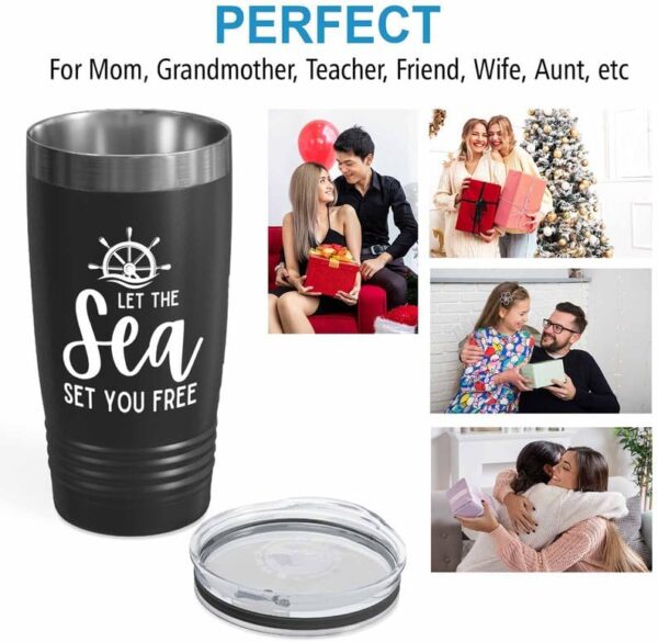 Sailor Black Edition Ringneck Tumbler 20oz - Let The Sea - Sailor Boating Gift Captain Navigation Marine Shipmate Deckhand Nautikal Oceanic Seafarer Naval - Image 5