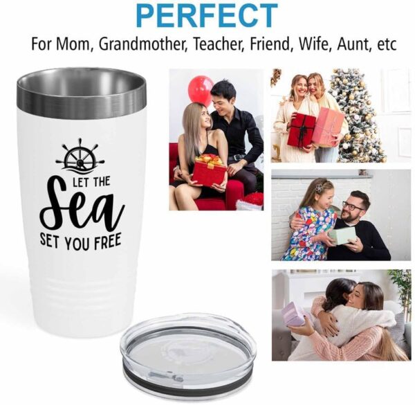 Sailor White Edition Ringneck Tumbler 20oz - Let The Sea - Sailor Boating Gift Captain Navigation Marine Shipmate Deckhand Nautikal Oceanic Seafarer Naval - Image 5