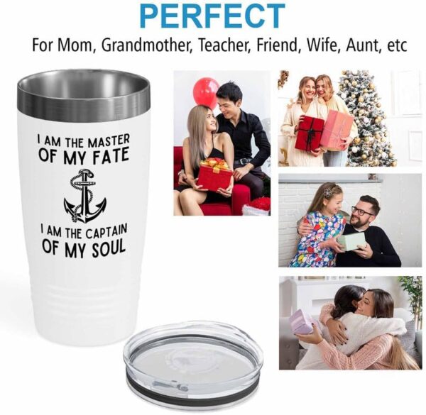 Sailor White Edition Ringneck Tumbler 20oz - The Captain of My Soul - Sailor Boating Gift Captain Navigation Marine Shipmate Deckhand Nautikal Oceanic Seafarer Naval - Image 5